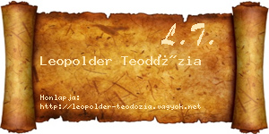 Leopolder Teodózia névjegykártya